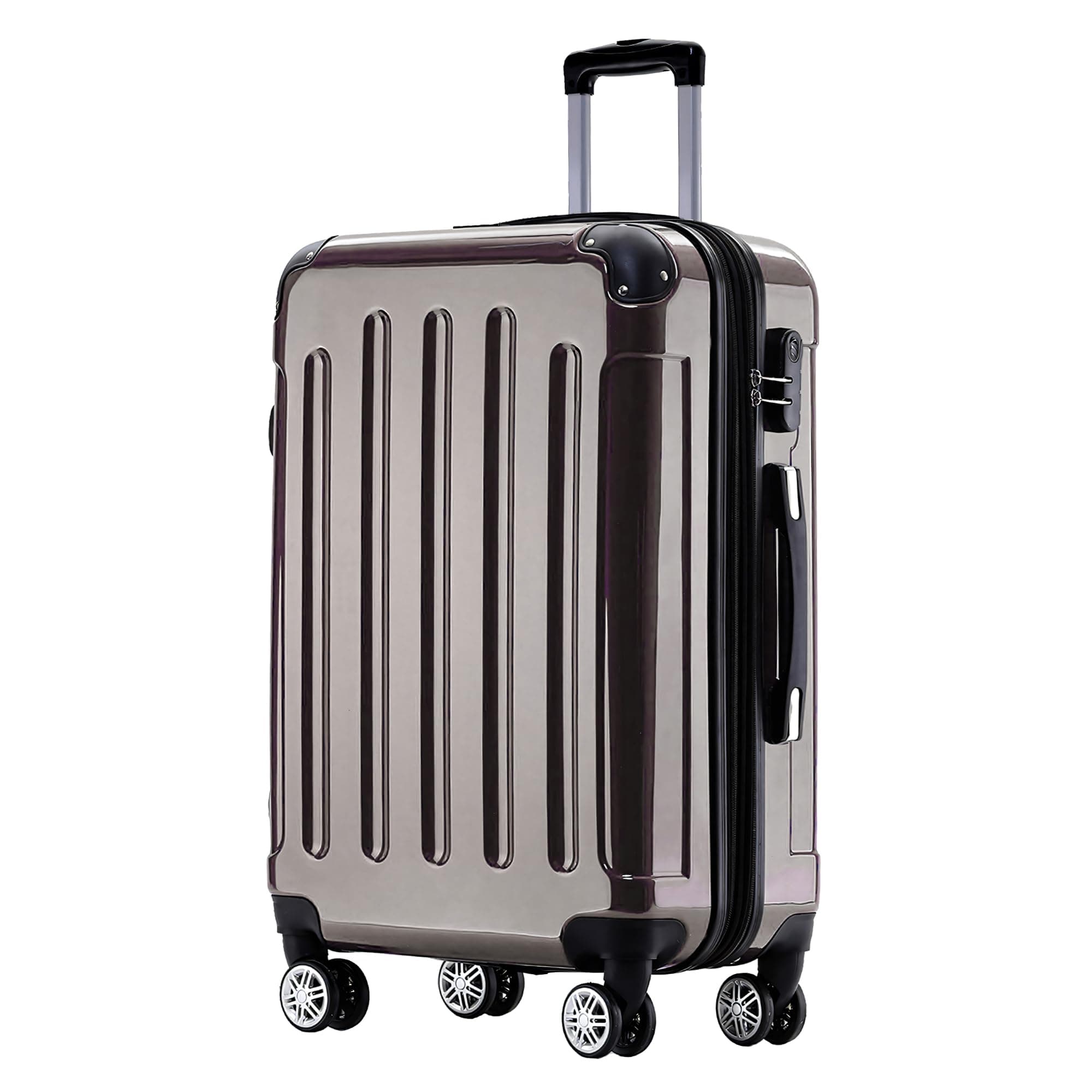 🌟 BEIBYE Hartschalen Koffer Trolley Rollkoffer Reisekoffer 4 Zwillingsrollen Polycabonat (Coffee, 76cm -110L) 🌟