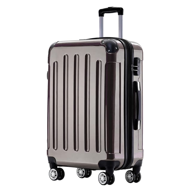 🌟 BEIBYE Hartschalen Koffer Trolley Rollkoffer Reisekoffer 4 Zwillingsrollen Polycabonat (Coffee, 76cm -110L) 🌟