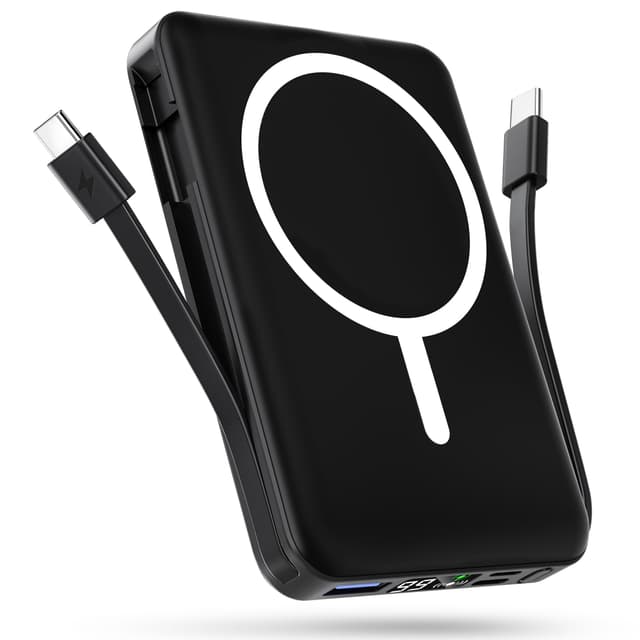 🔋 Podoru Magnetische Wireless Powerbank für iPhone 16/15/14/13/12/Pro/Pro Max/Mini - Schwarz