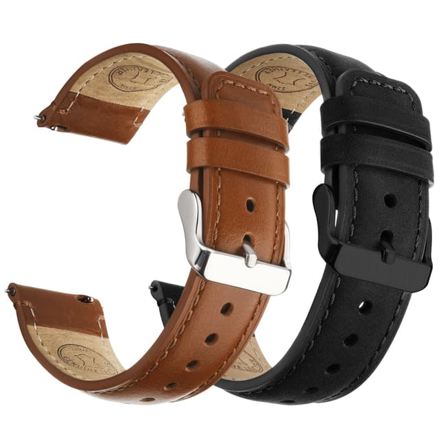 🌟 2er Set Echtleder Uhrenarmbänder 22mm - Damen & Herren ⌚