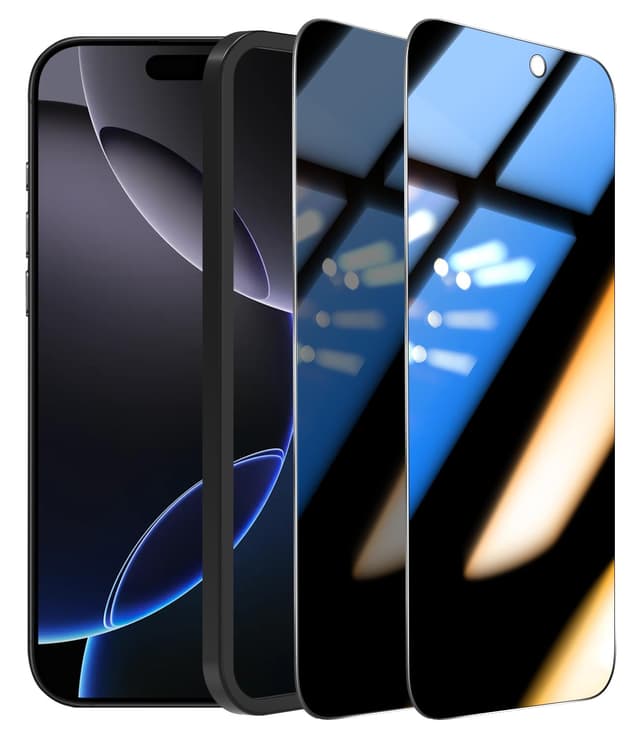 OMOTON Sichtschutzfolie für iPhone 16 Pro Max - Top Privacy Schutzfolie mit Montagerahmen