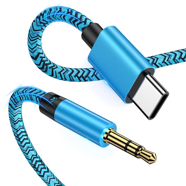 🔊📱 Aux Kabel iPhone 16 Auto USB C,1M Typ USB C Klinke auf 3,5mm Handy für Samsung Galaxy S25/S24/S23/S22/S21/A55/A54/A35/A16/A15,iPhone 16 15 Pro,Pixel,Adapter Aux Kabel für Auto/Kopfhörer/Lautsprecher Blau
