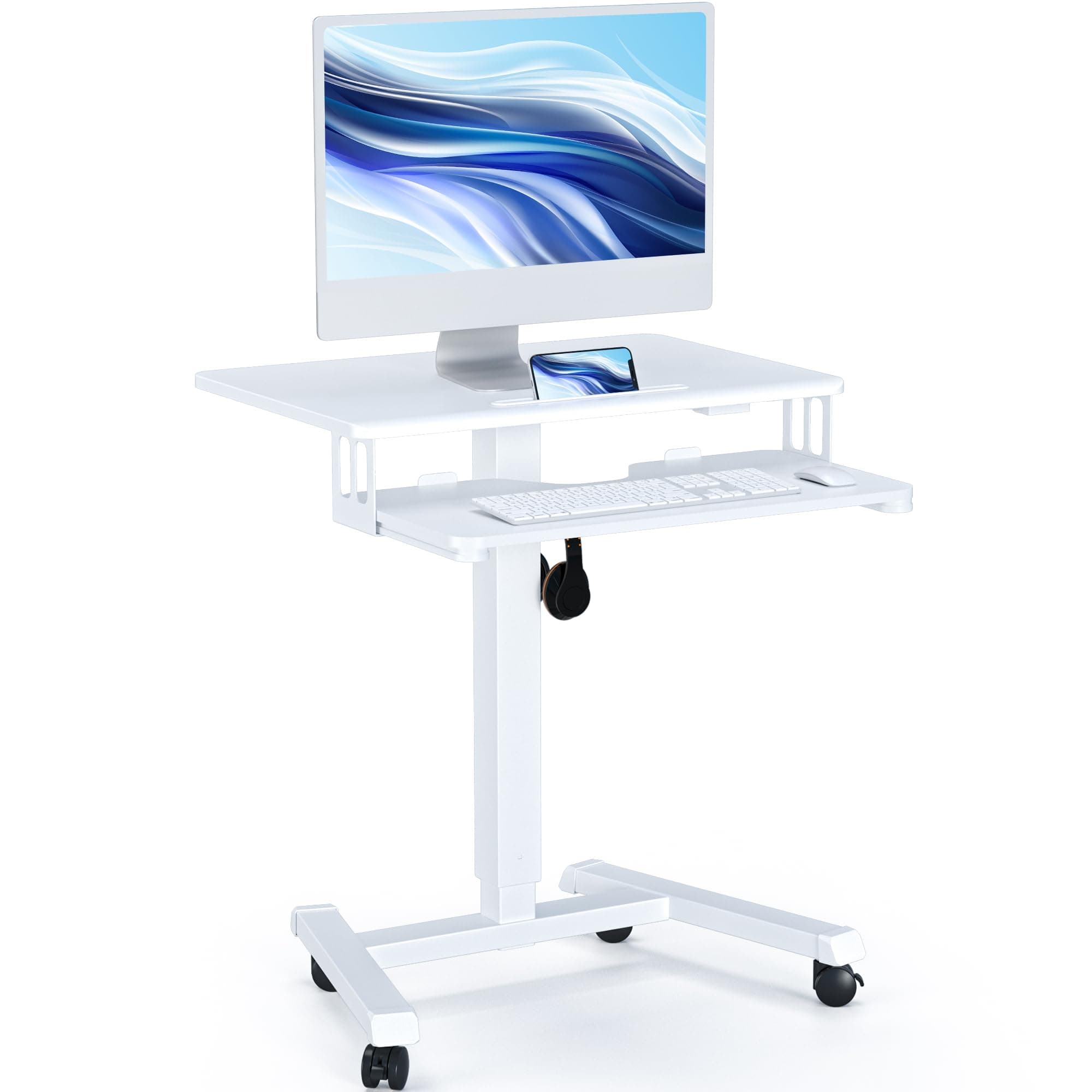 🌟 Super Angebot! BONTEC Höhenverstellbarer Schreibtisch, weiß 🌟