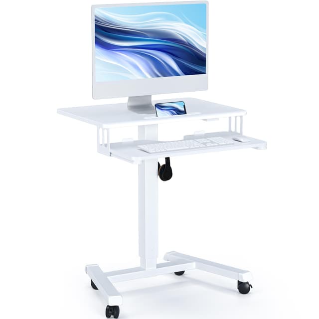 🌟 Super Angebot! BONTEC Höhenverstellbarer Schreibtisch, weiß 🌟
