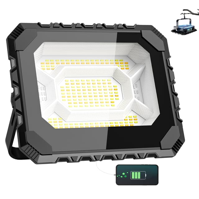 🔦 Adewalk 300W LED Baustrahler Akku Solar Arbeitsleuchte Tragbare - 32000LM 24000mAh Akku Arbeitsleuchte