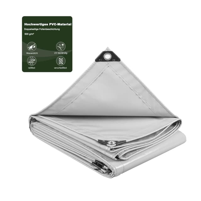Laneetal Abdeckplane mit Ösen 4x5m, 500g/m² PVC Winterschutz Plane Gewebeplane Ripstop-Gewebe Reißfest & Wasserdicht 😎🌧️
