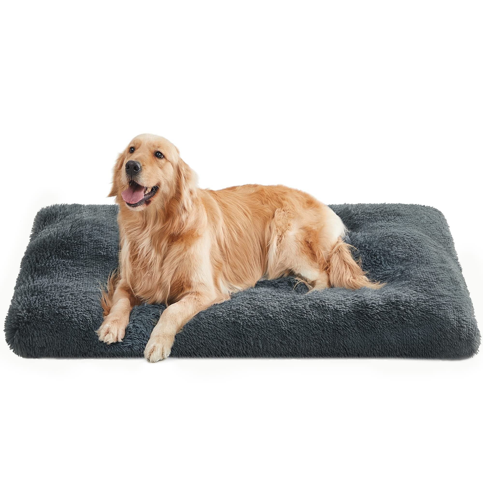 🐶🛏️ Feandrea Hundebett | Hundekissen | Flauschige Hundematte | 122 x 74 cm | Dunkelgrau