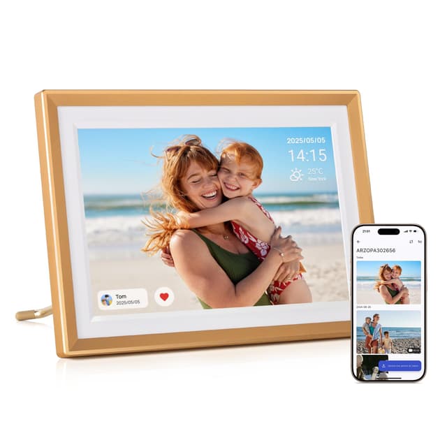 ARZOPA Metall Digitaler Bilderrahmen WLAN 10,1 Zoll 32GB IPS HD Touchscreen Kostenlose Arzopa App 📸🖼️