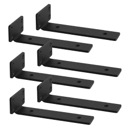 Schwarze Regalhalterungen 🛠️ Set mit 6 Stück - 25cm