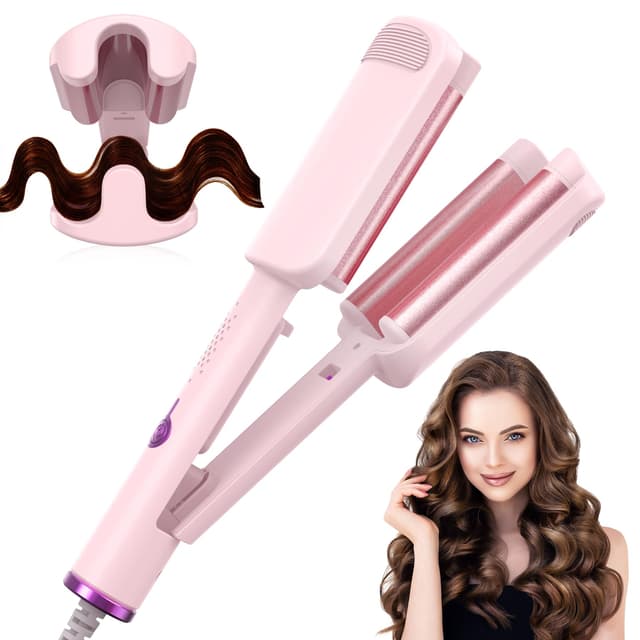 AISEELY 32mm Welleneisen für Haare,3-fach Barrel Beach Waves Lockenstab