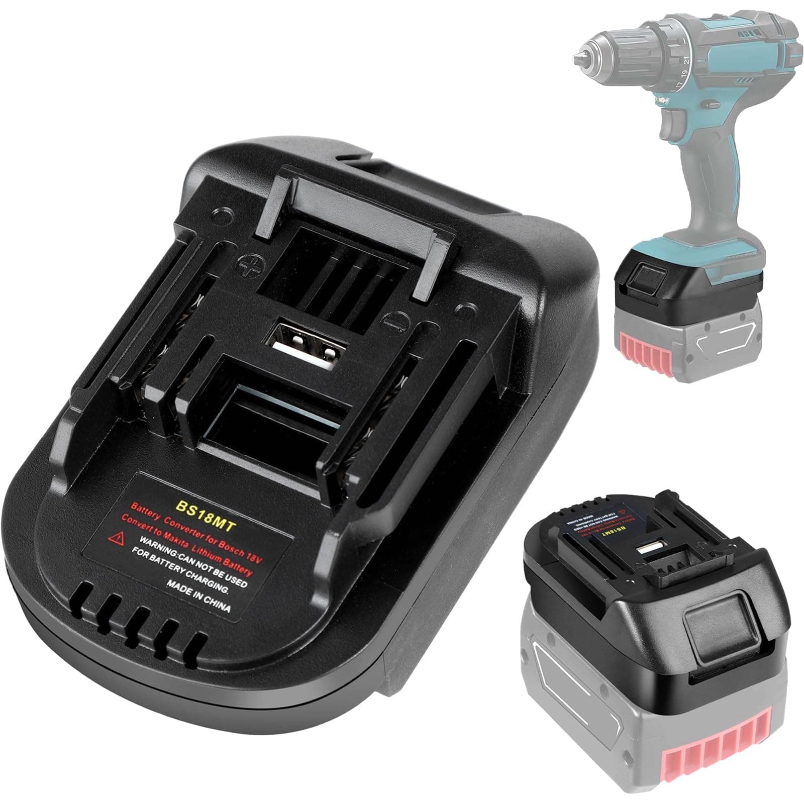 🔋🔧 Bosch zu Makita Akku Adapter | Konverter BS18MT | Für Bosch 18V GBA Lithium Akku zu Makita 18V | Hochwertige Materialien
