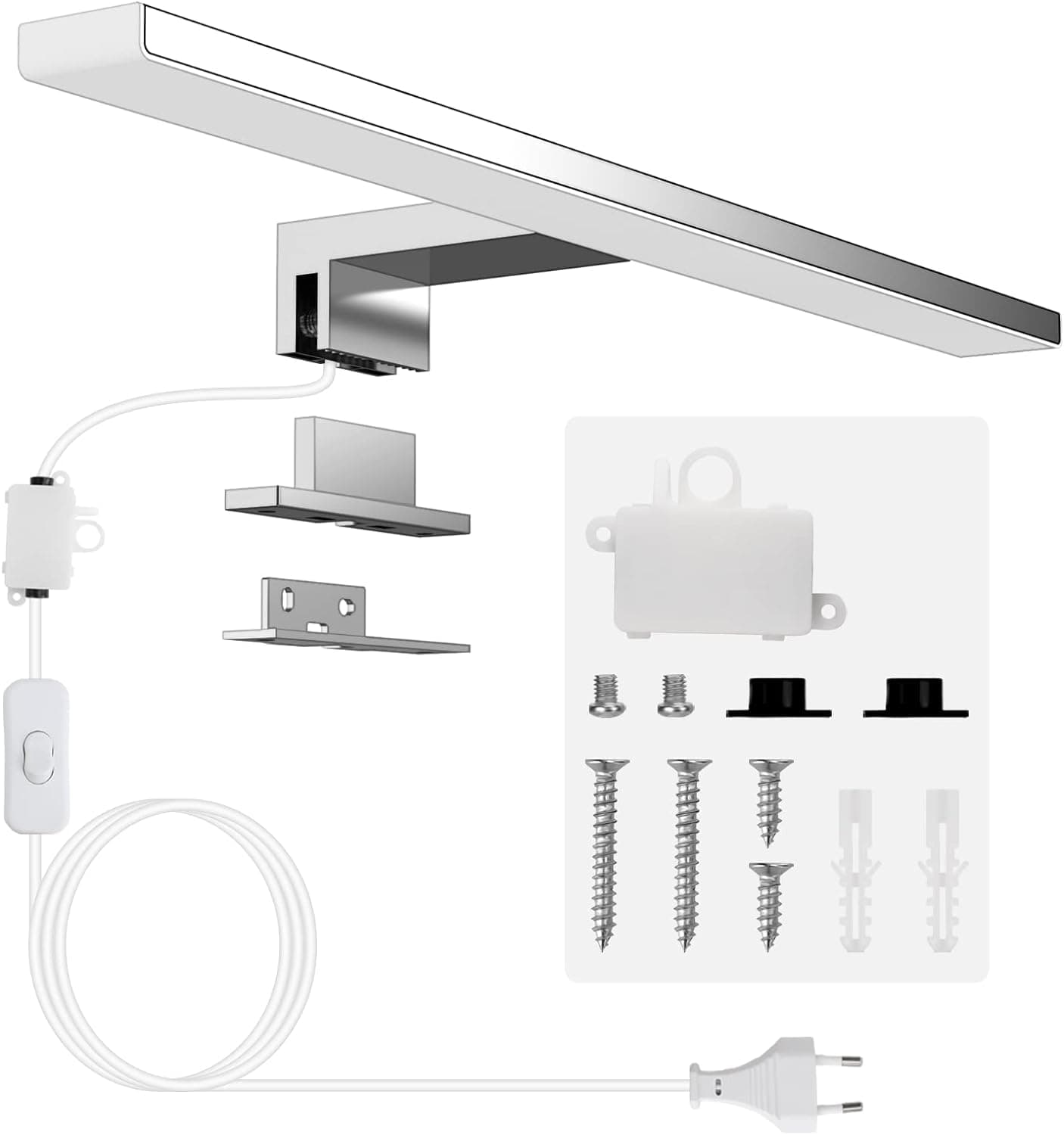 🌟 Aogled Led Spiegelleuchte mit Schalter 10W 40cm - Badezimmer Lampe Wand Neutralweiß 4000K