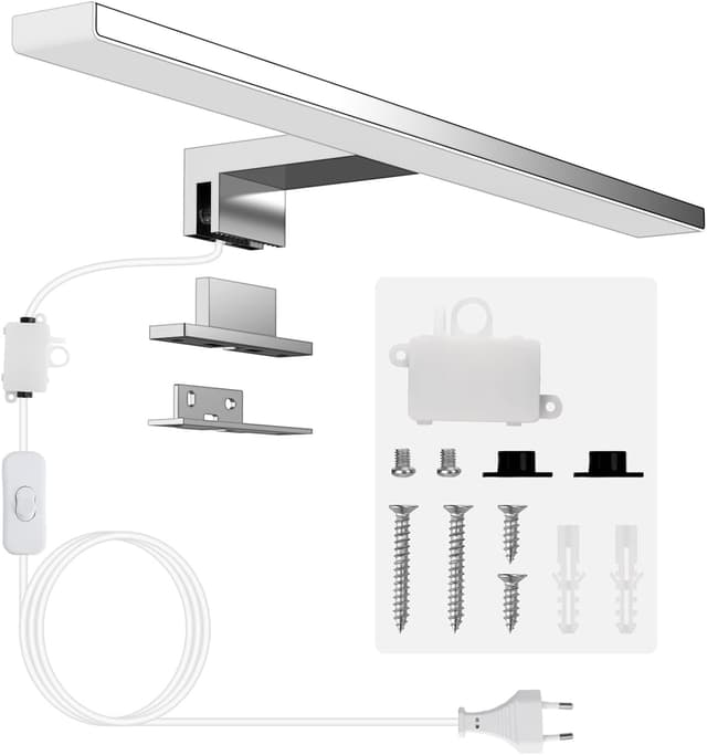 🌟 Aogled Led Spiegelleuchte mit Schalter 10W 40cm - Badezimmer Lampe Wand Neutralweiß 4000K