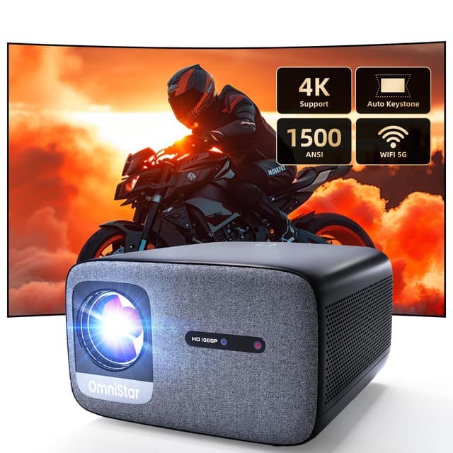 CASIRIS Omnistar Beamer 1500 ANSI | Auto Fokus | 1080P Full HD 4K Unterstützung 🌟