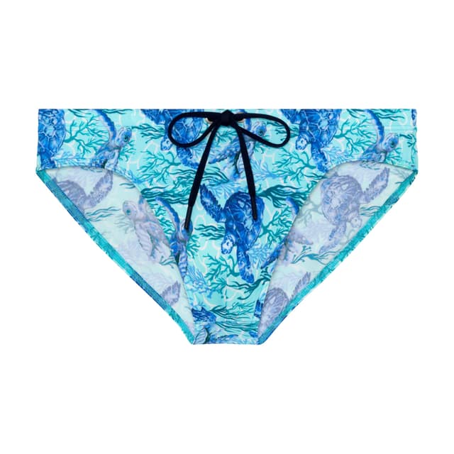 🩳 Hom Herren Badehose Tartan Swim Briefs Blau Druck
