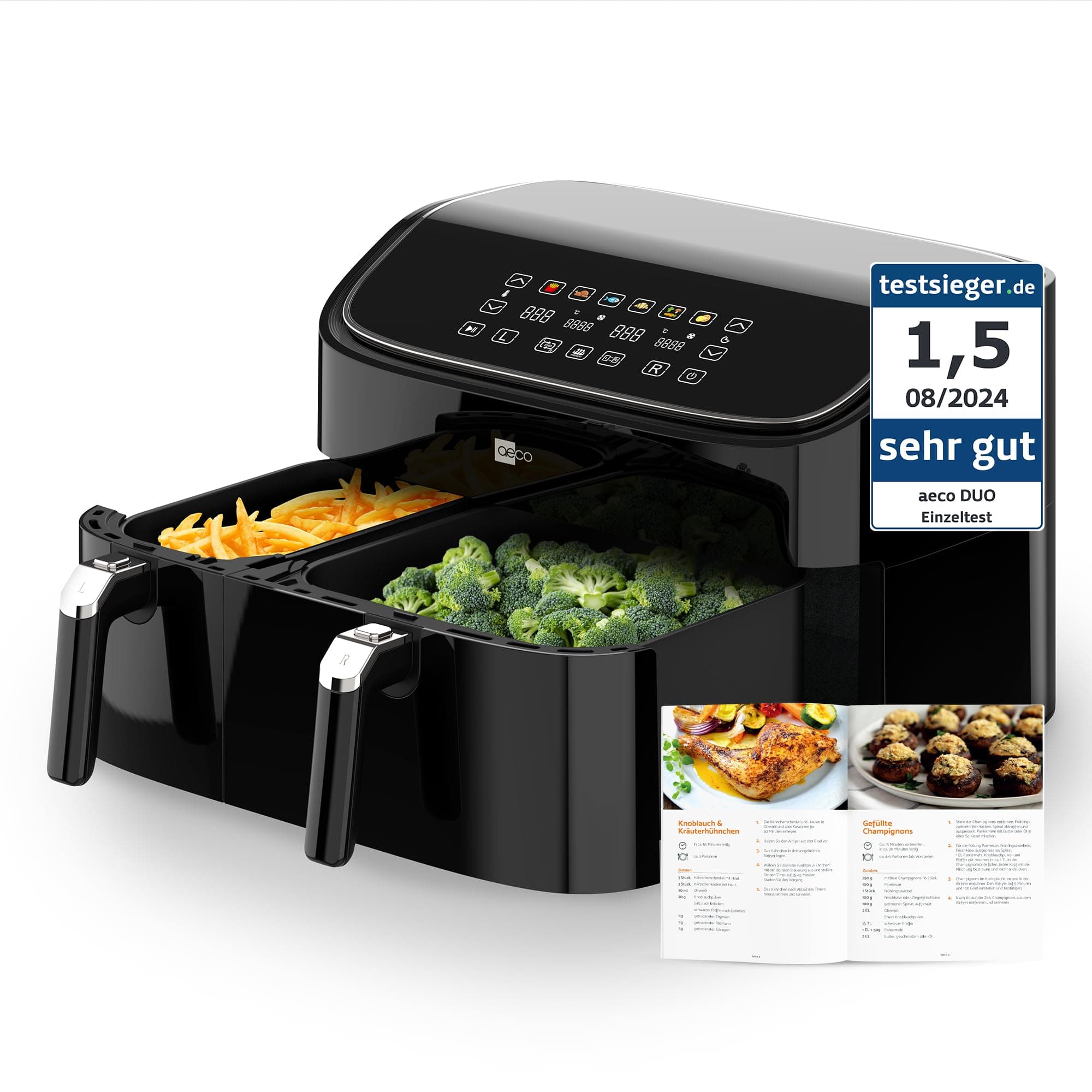 🌟 Mega-Deal: aeco DUO Doppelkammer AirFryer 9 Liter 🌟