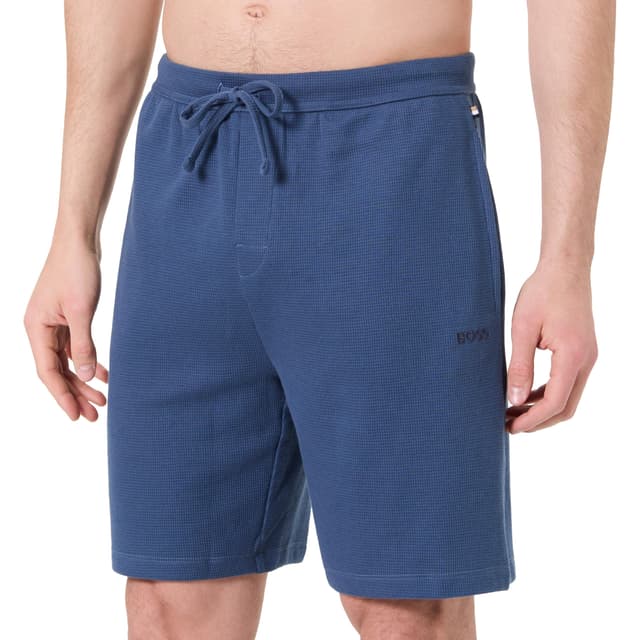 🌙 BOSS Herren Waffle Pyjama Short S Medium Blue425 zum Sonderpreis!