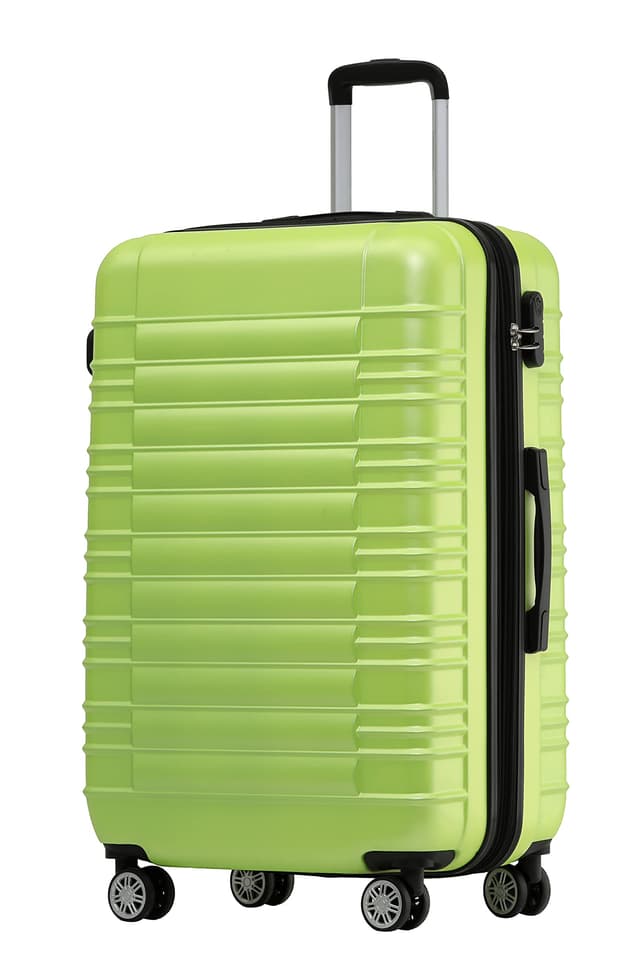 BEIBYE 2088 Zwillingsrollen Reisekoffer Koffer Trolleys Hartschale M-L-XL-Set (Green, L) 🧳🌿