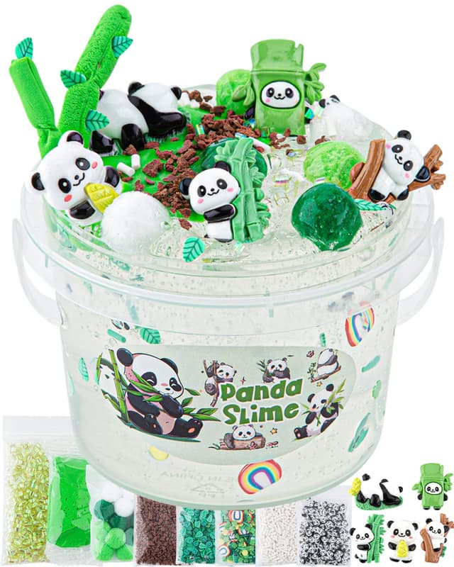 🐼 Okaybee 10 FL OZ Panda Clear Slime Eimer - Schleim Set für Kinder 8-12 Jahre 🌟