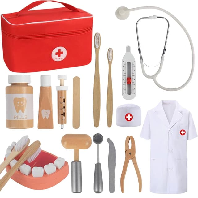 TGTT Arztkoffer Kinder Holz Spielset 🩺👨‍⚕️