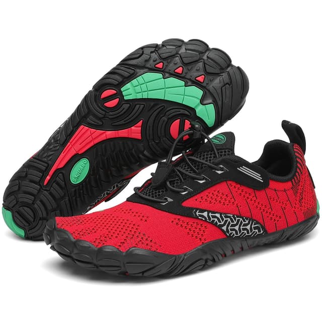 SAGUARO Unisex Barfußschuhe Damen Herren 🏞️ Fitness Outdoor Wanderschuhe 🌲 Gr.36-48 37 EU Rot