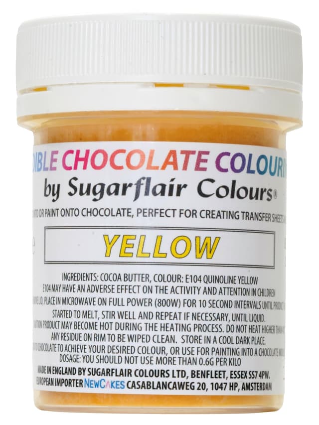 Sugarflair Gelb Schokoladenfarbe - Farbige Kakaobutter für Schokolade