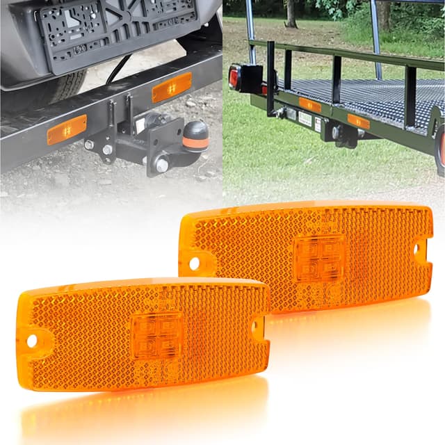 Yinaolan 2 Pack Begrenzungsleuchte Orange 12V 24V LED Umrissleuchte 🔶 Gelb Bernstein Positionsleuchte mit E-Prüfzeichen