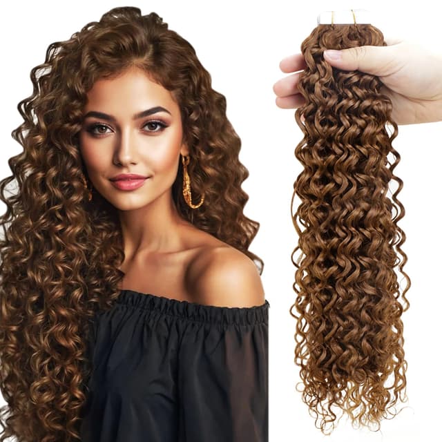 🌟 RUNATURE Extensions Echthaar Tape in Braun 35cm 20pcs 🌿 35.56 cm TP#4-NW