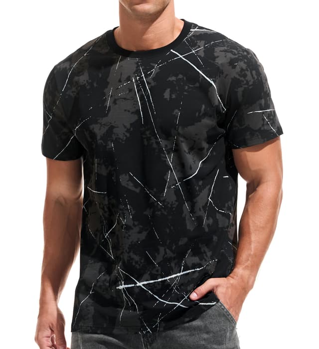 🌟USALL Herren Sommer DruckT-Shirt 95% Baumwolle Casual Atmungsaktives Männer T-Shirt 3XL 😎