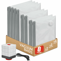 Vacbird Vakuumbeutel für Kleidung mit Elektrischer Luftpumpe, 8er Pack 🌪️🧳