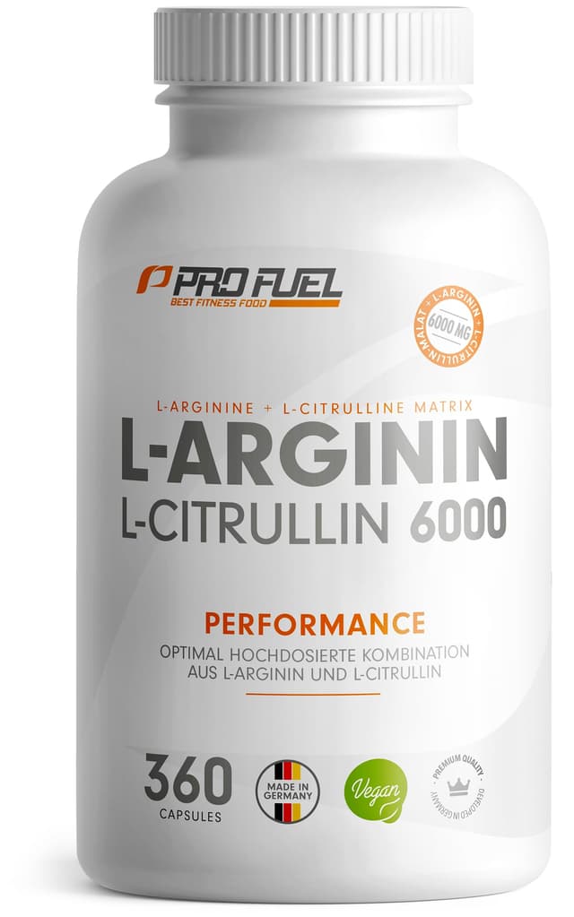 L-Arginin + L-Citrullin-Malat Kapseln 360x - Optimal hochdosiert mit 6000 mg pro Tag