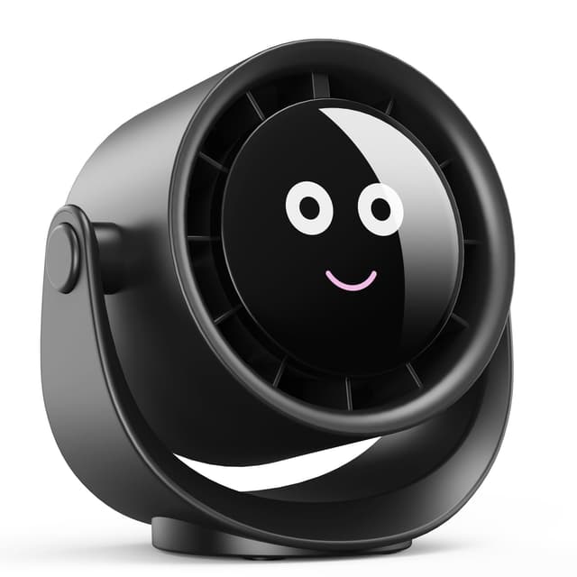 Fitabok USB Ventilator | 5 Geschwindigkeiten | LED Display | 360° Drehung | Mini Wiederaufladbar