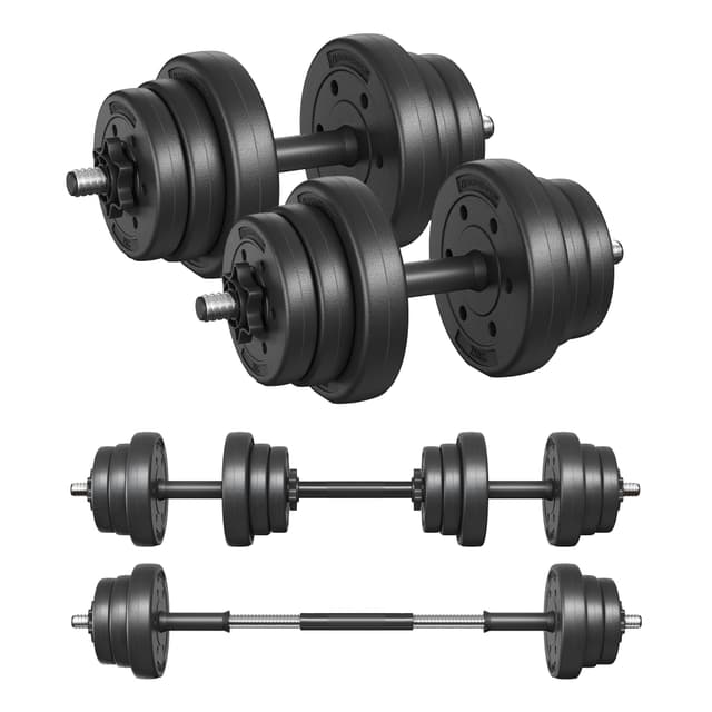 🏋️ SONGMICS verstellbares Kunststoff Hantelset 20 kg, Kurzhanteln Set, Workout Fitness Training 💪