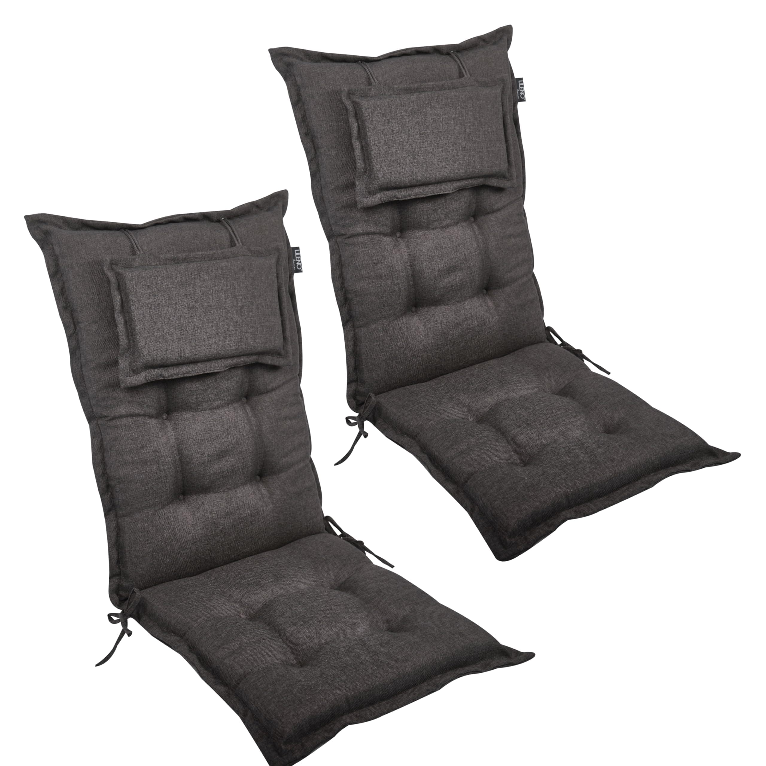 🌟 Super Deal! LILENO HOME Gartenstuhl Auflagen 2er Set - Hochlehner Anthrazit Y