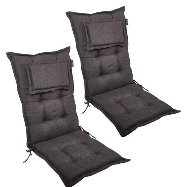 🌟 Super Deal! LILENO HOME Gartenstuhl Auflagen 2er Set - Hochlehner Anthrazit Y