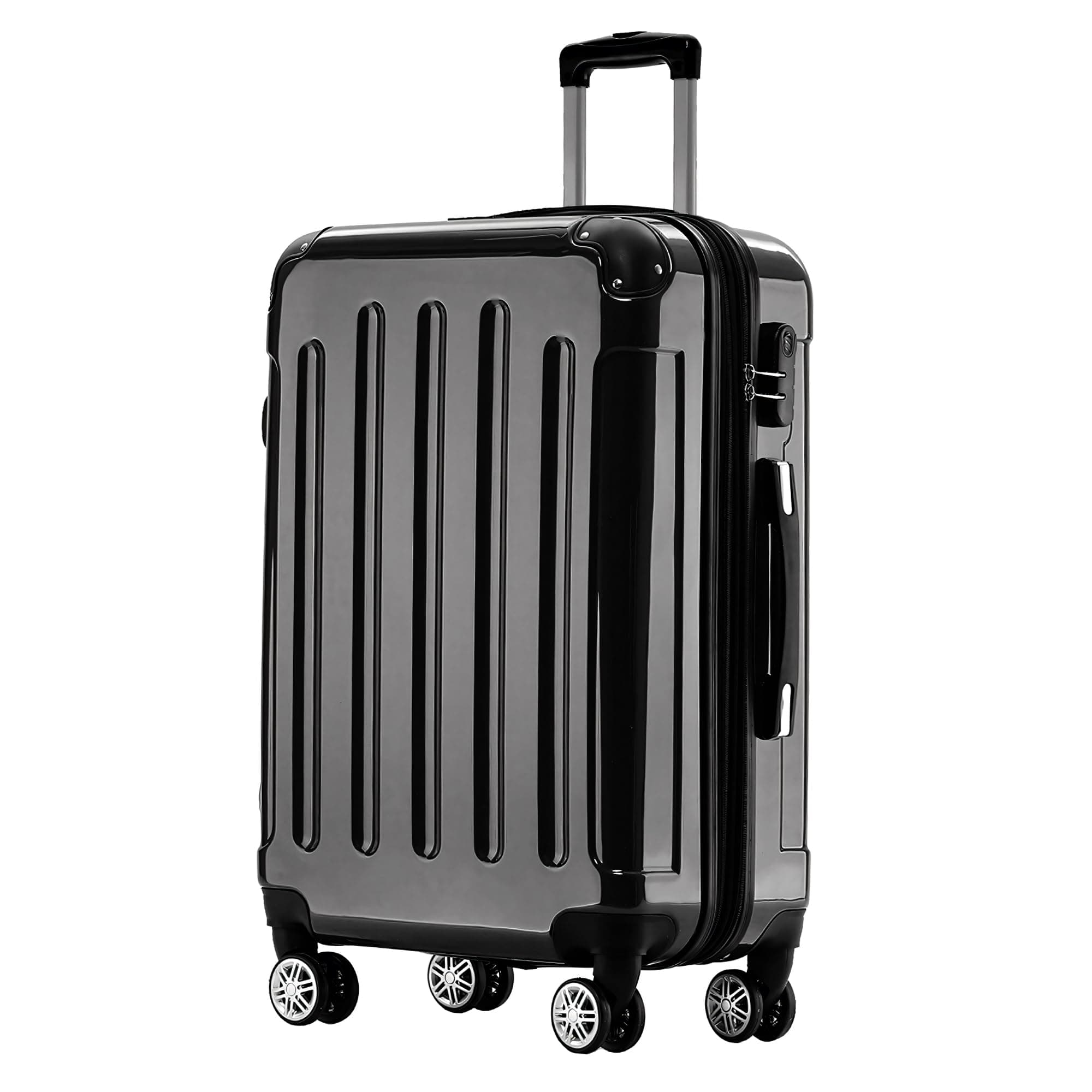 🧳 BEIBYE Hartschalen Koffer Trolley Rollkoffer Reisekoffer 4 Zwillingsrollen Polycabonat (Schwarz, 66cm - 70L) Schwarz 66cm - 70L - GÜNSTIGER PREIS MIT ZWEI JAHREN GARANTIE! 🚀