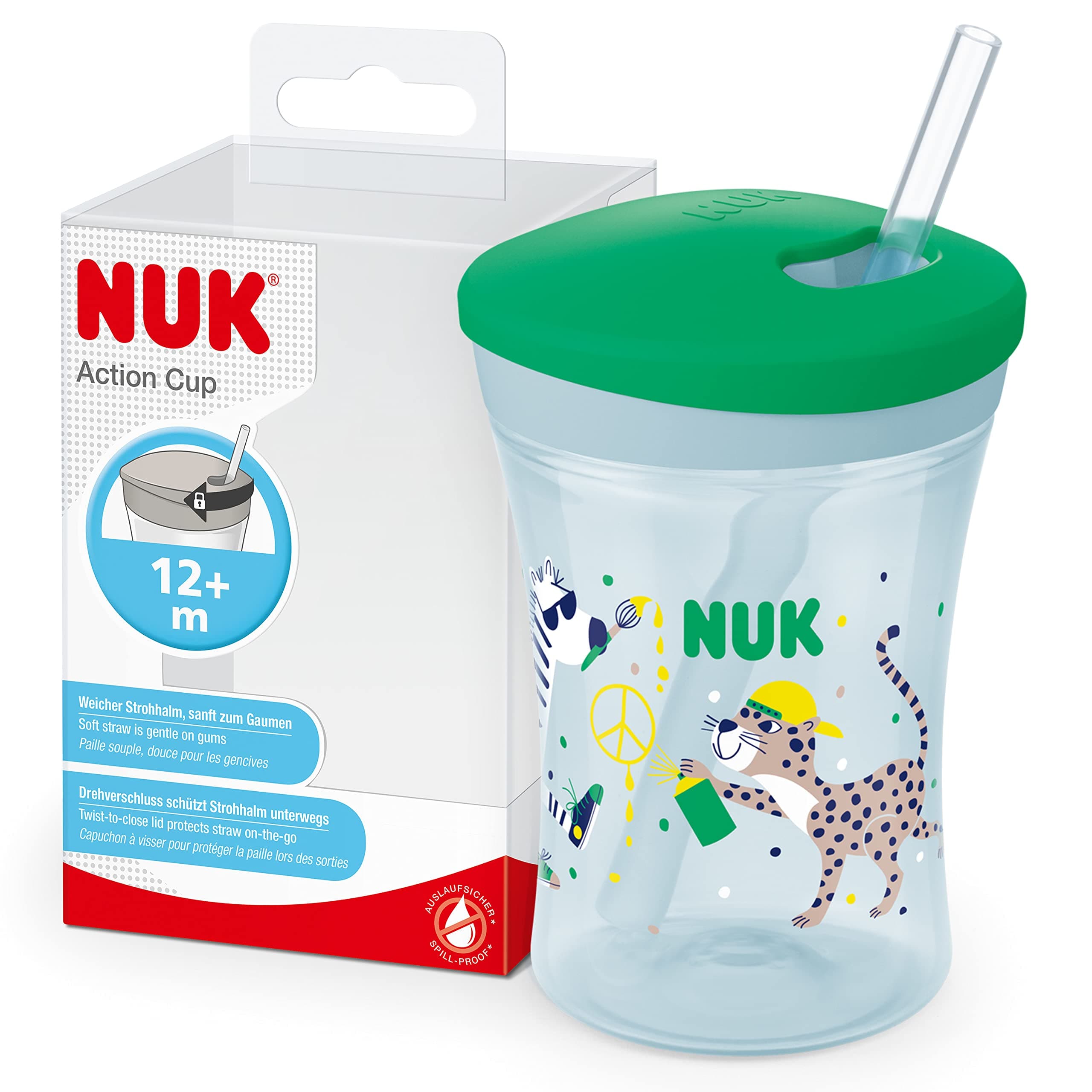 NUK Action Cup Trinkbecher Kinder 🦁 | 12+ Monate | 230 ml | BPA-frei 🌿