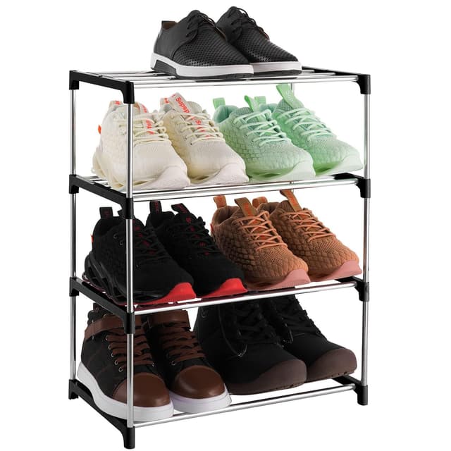 👠👟 Xerhnan Kleines Schuhregal mit 4 Ebenen | Platzsparende Aufbewahrung! 🛍️