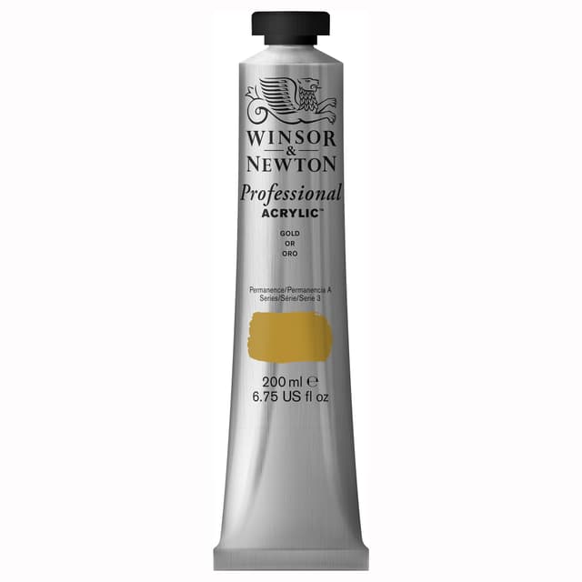 Winsor & Newton 2337283 Professional Acrylfarbe in Künstlerqualität - Gold Gold Professional Acrylfarbe - 200ml Tube