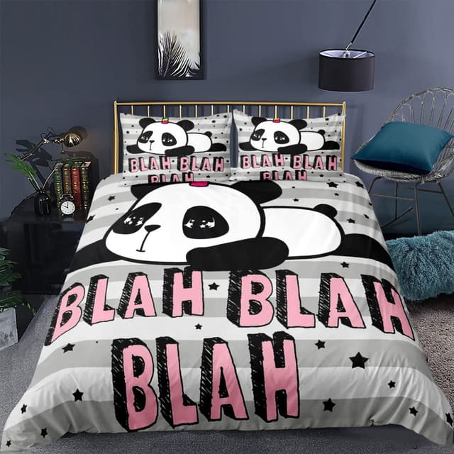🐼 RFFLUX 3D Panda süß Tier Bettwäsche Set 135x200 cm 2teilig 🛏️