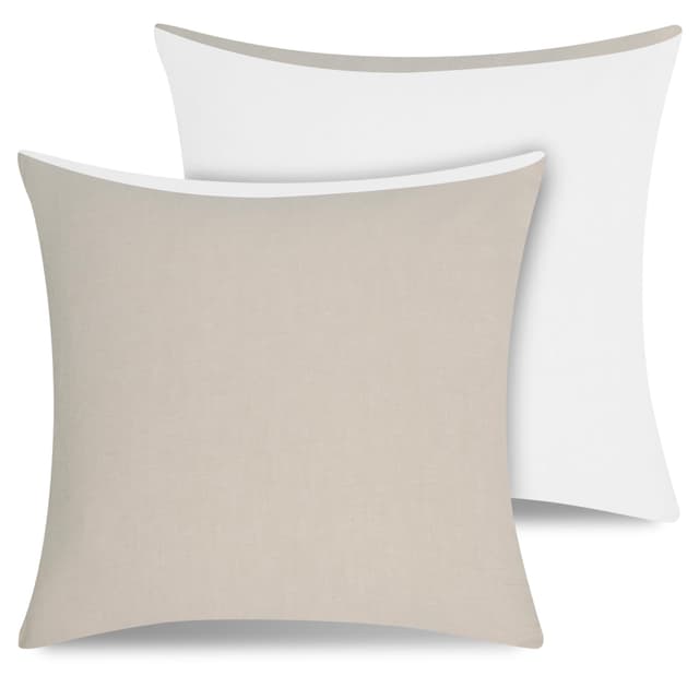 ATsense Kissenbezug 40x40 Beige Grau 2er Set 🛏️🌿