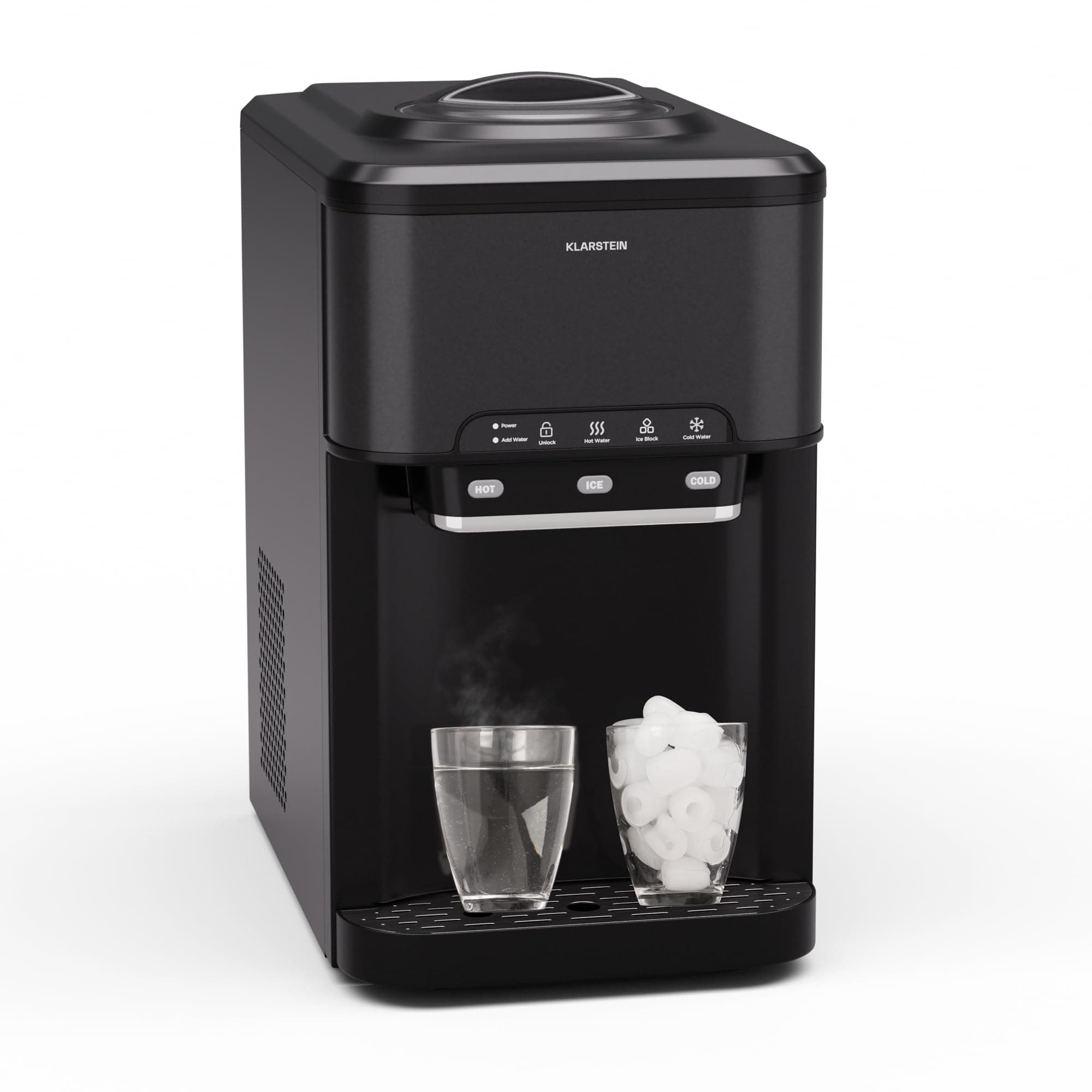 🧊 Klarstein Eiswürfelmaschine für Zuhause Camping Gastro, Schnelle Mini Eiswürfelmaschine Klein, Profi Eismaschine für Große Kleine Klare Eiswürfel 🧊
