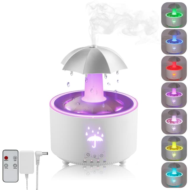 Justup Regenschirm Luftbefeuchter, 7-Farben LED Aromatherapie Diffusor