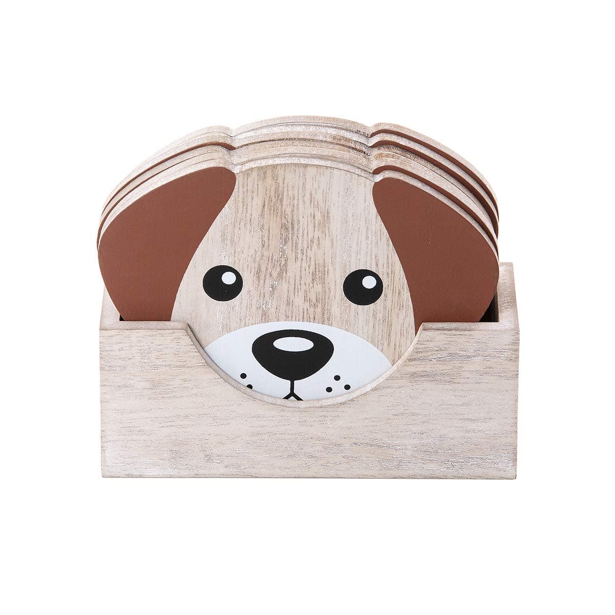 🐶 SPOTTED DOG GIFT COMPANY: Hundemotiv Glasuntersetzer Set - Braun