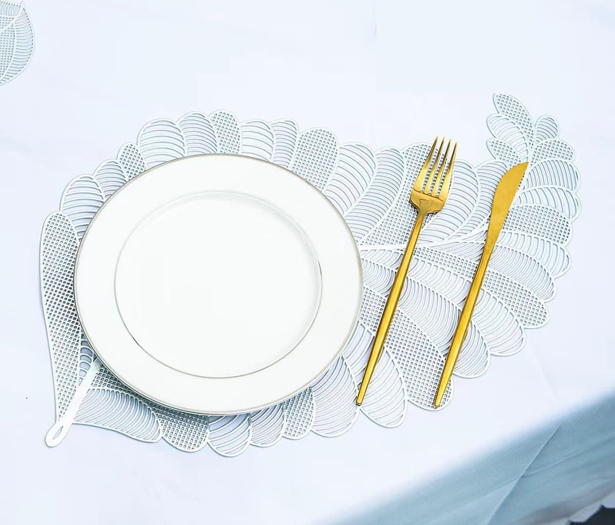 🍽️ 6er Tischset Set Ausgehöhlte Blätter Platzset