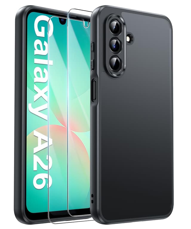 FLLAO Matt Handyhülle für Samsung Galaxy A26 5G - Schwarz 📱🛡️