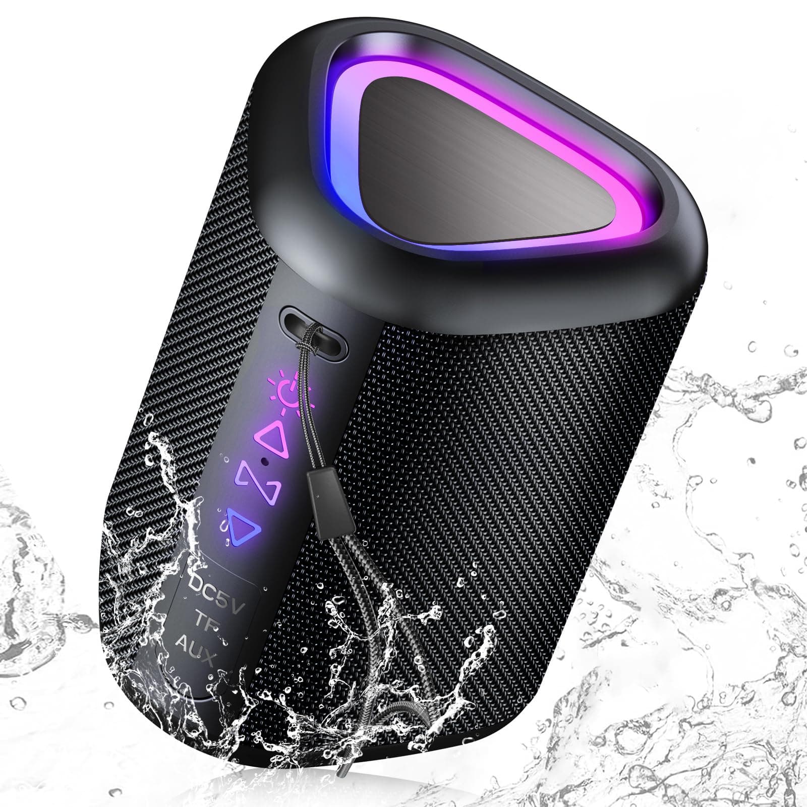 🔊 Aowoka Bluetooth Lautsprecher mit Licht, 2025 Musikbox Tragbarer Bluetooth Box 🎶