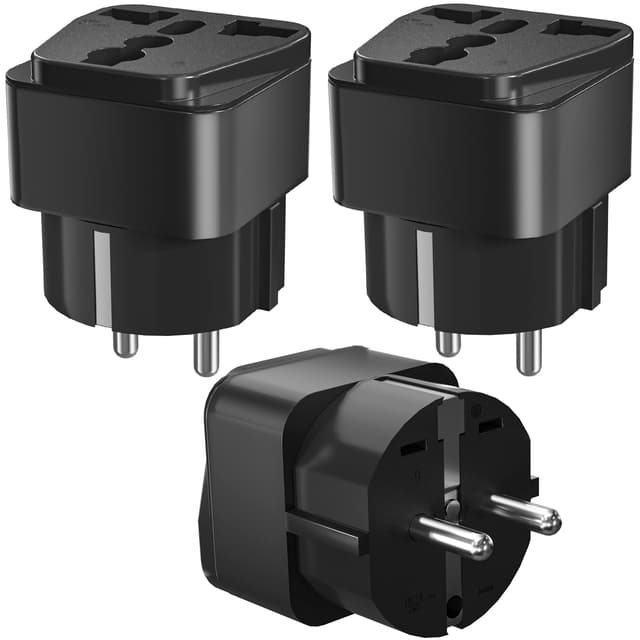 🔌🌍 3 Stück Universal Reiseadapter Stecker - UK/USA/China auf EU Adapter 🌍🔌