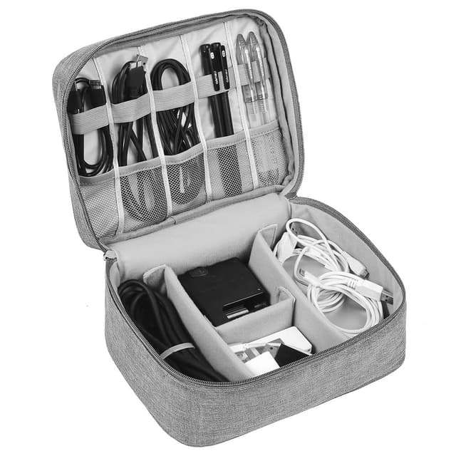 🔌🔋 HCFGS Elektronische Tasche - Elektronik Zubehör Organisator Tasche Cubes Kabel Etui 🧳 - Wasserdicht Universal Travel Kabel Organizer Tasche (grau)