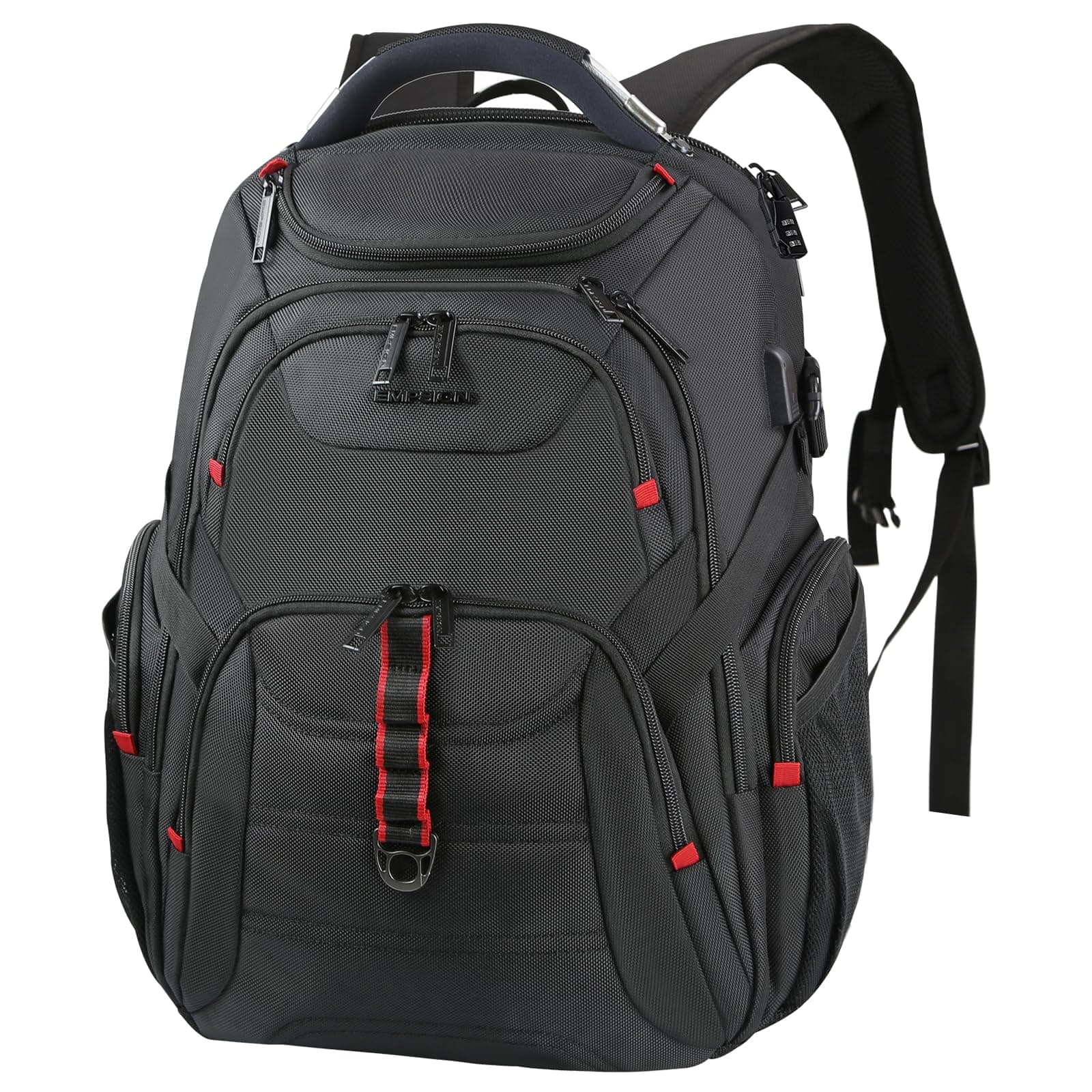 🎒 EMPSIGN Groß Laptop Rucksack Herren 17,3 Zoll Arbeit Wasserdicht Schwarz 🎒